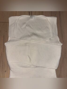 Abercrombie & Fitch White Ribbed Bodysuit